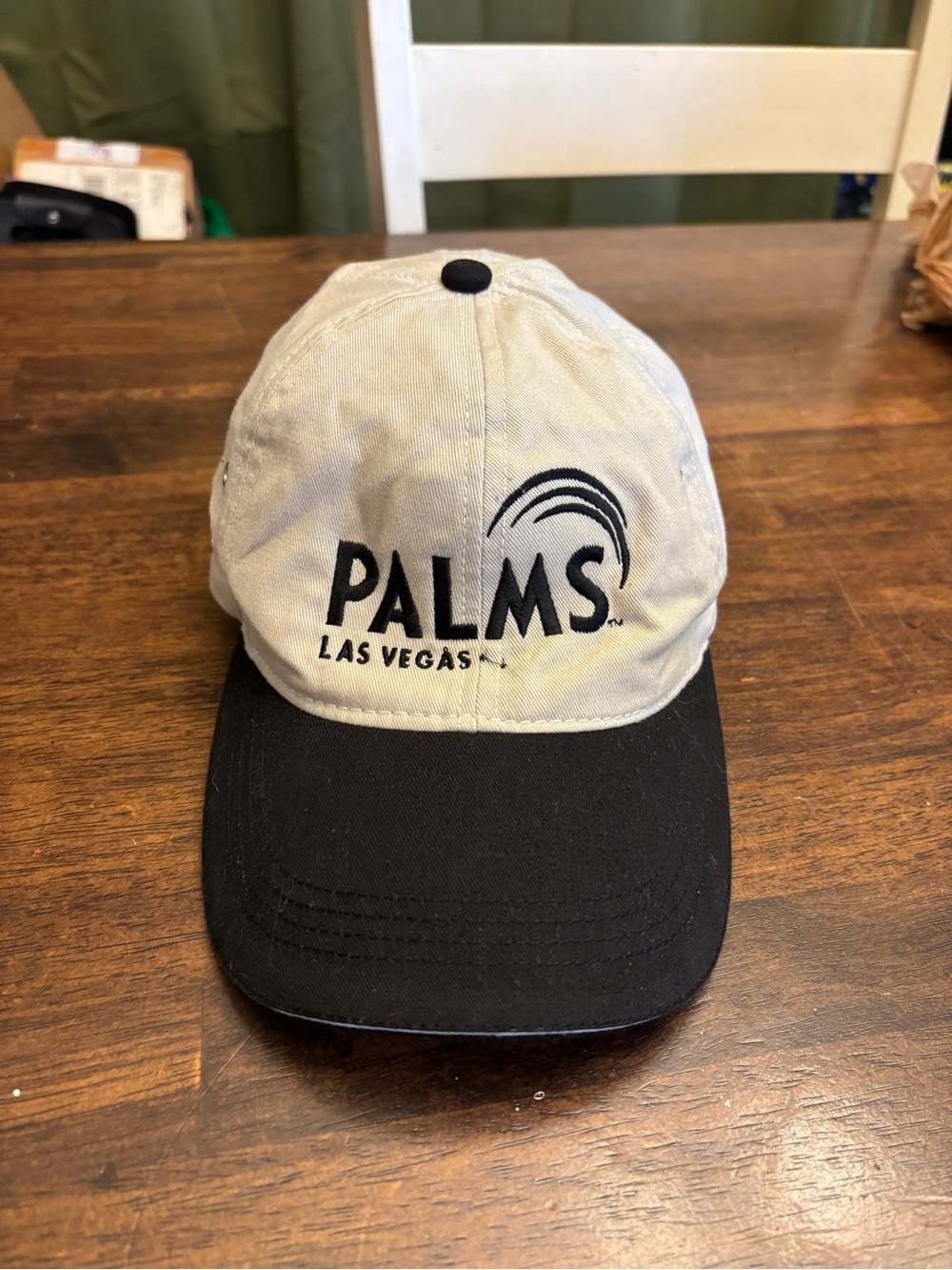 Palms Las Vegas Velocity Adjustable Baseball Hat Cap Tan Black Embroidered